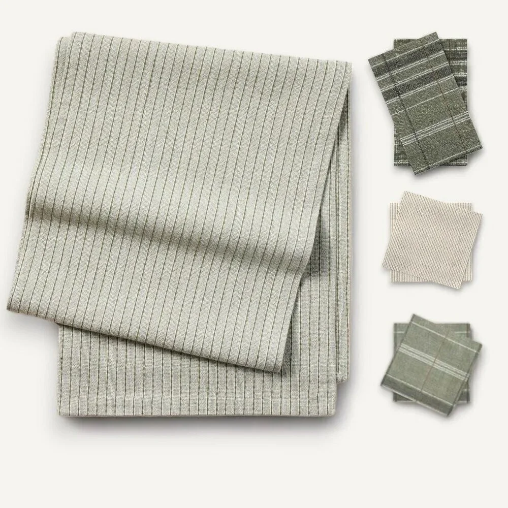 Hearth & Hand‎ Magnolia 4pc Textured Stripe Table Runner & Paper Napkin Set 2023